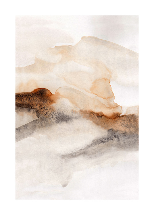 – An abstract watercolour print in different beige colours