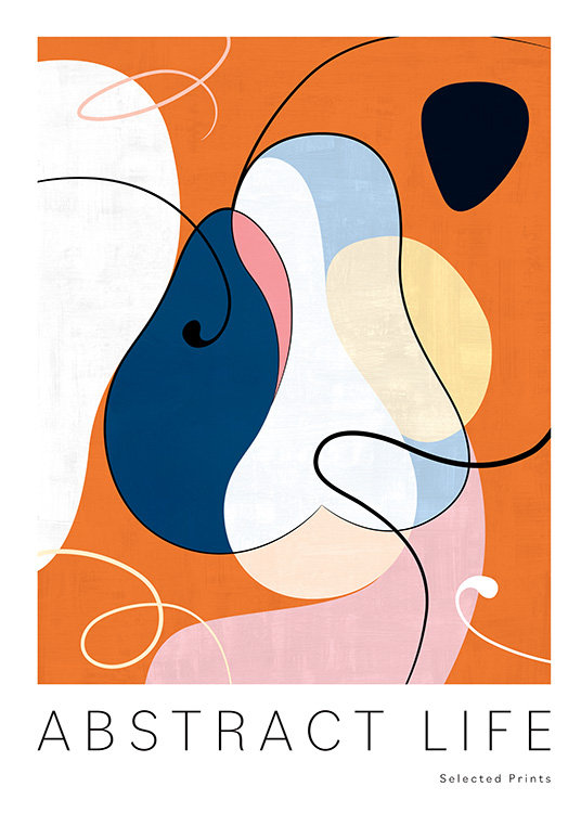 – Funky abstract art print in happy and trendy colours