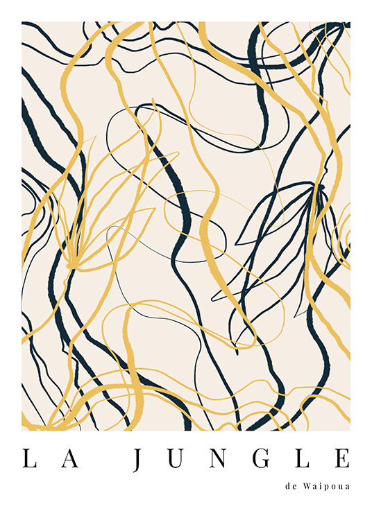 – Abstract art print in brown and black