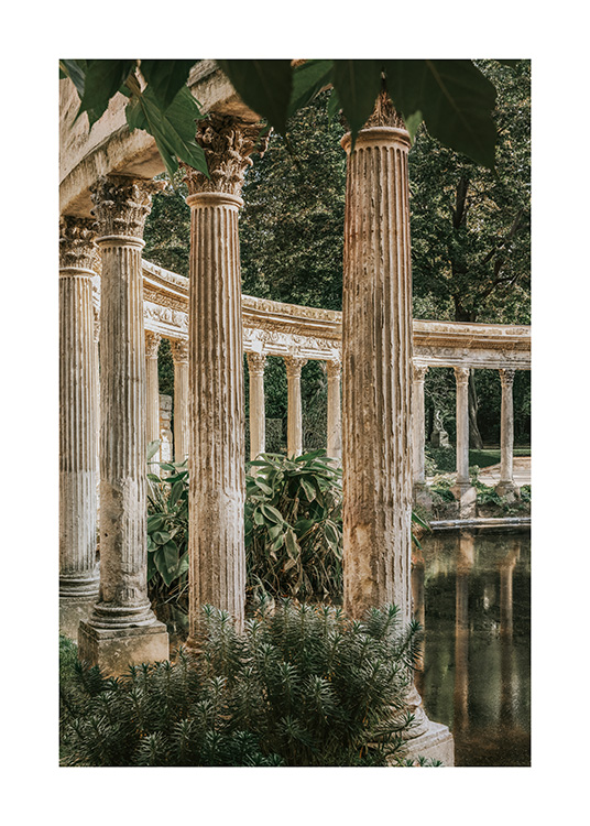 – Renaissance pillars by a beautiful pond
