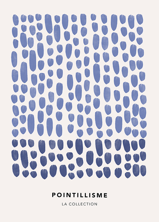 Dots in Blue No1 Poster illustrated blue dots desenio.co.uk