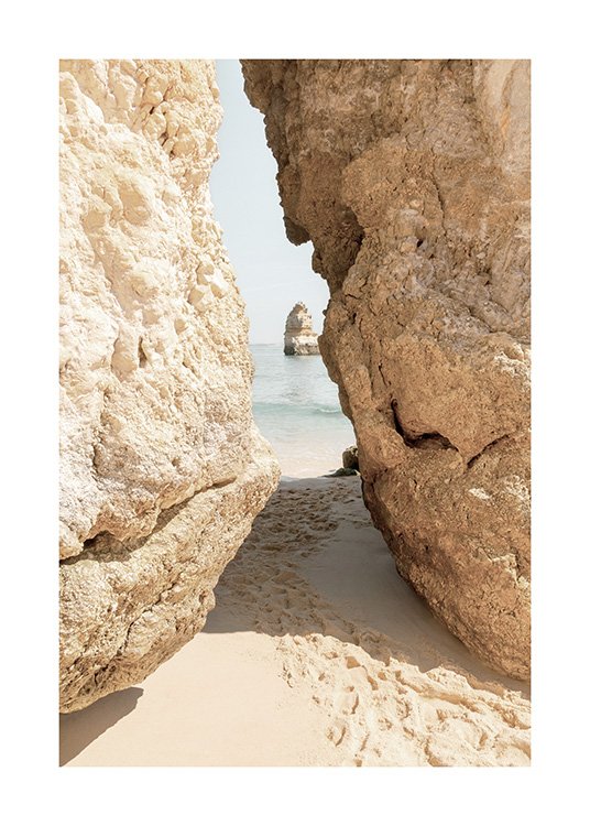 – Algarve cliffs and footsteps in beige