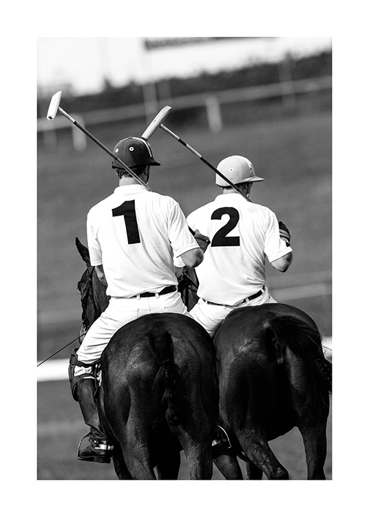 – Polo players in black and white