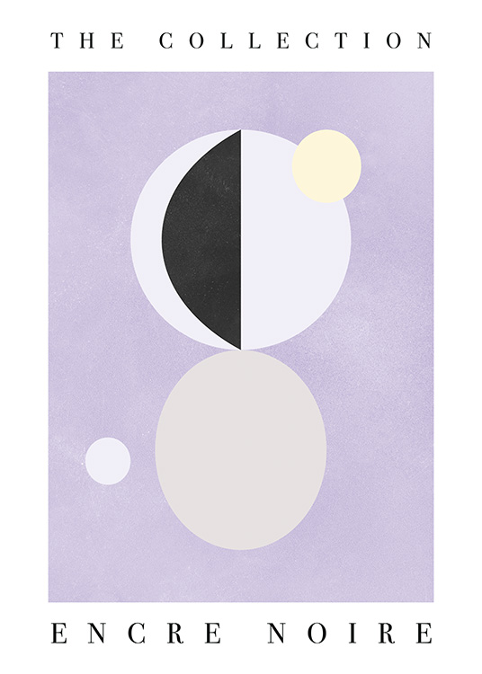 – Abstract art print of circles in pastel colours