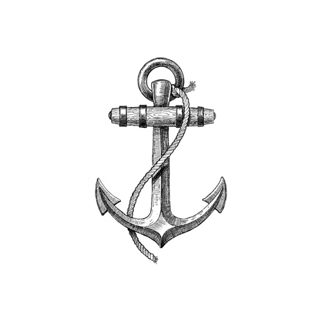  - Stylish drawing of an old anchor for all those sea dogs among us.