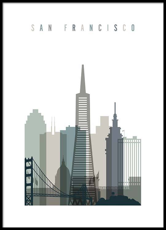 san francisco skyline poster