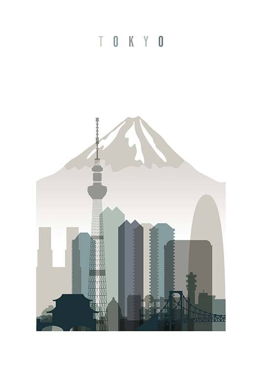 Tokyo Skyline Poster / Maps & cities at Desenio AB (2350)
