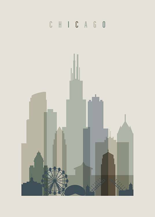 Chicago Skyline Poster / Maps & cities at Desenio AB (2353)