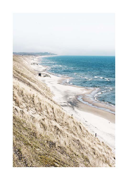  - Impressive photo poster with the motif of a white sandy beach as far as the eye can see.