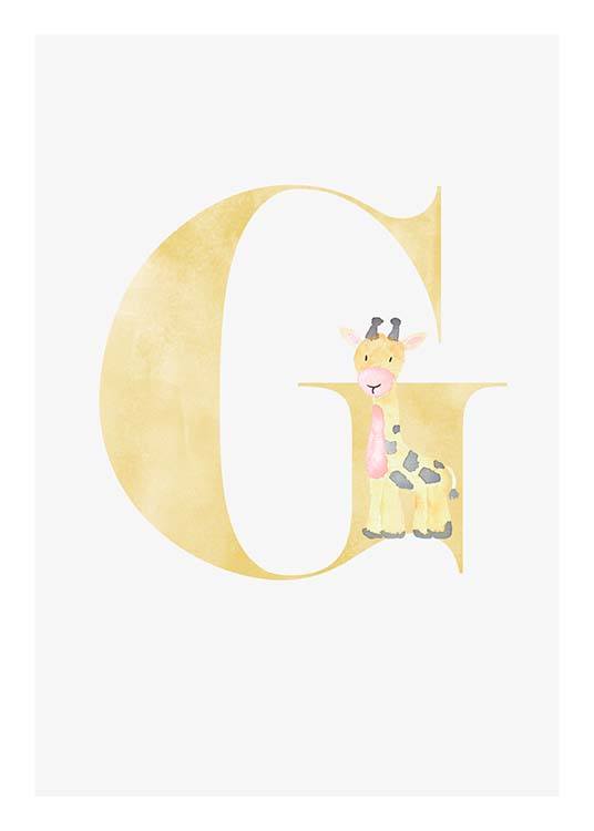  - Cute children’s poster for our loved ones whose name begins with G.