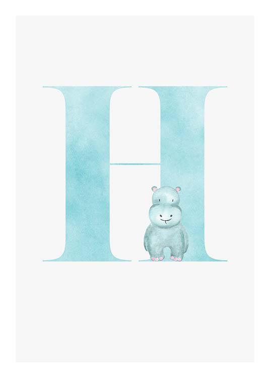  - Cute children’s poster for our loved ones whose name begins with H.