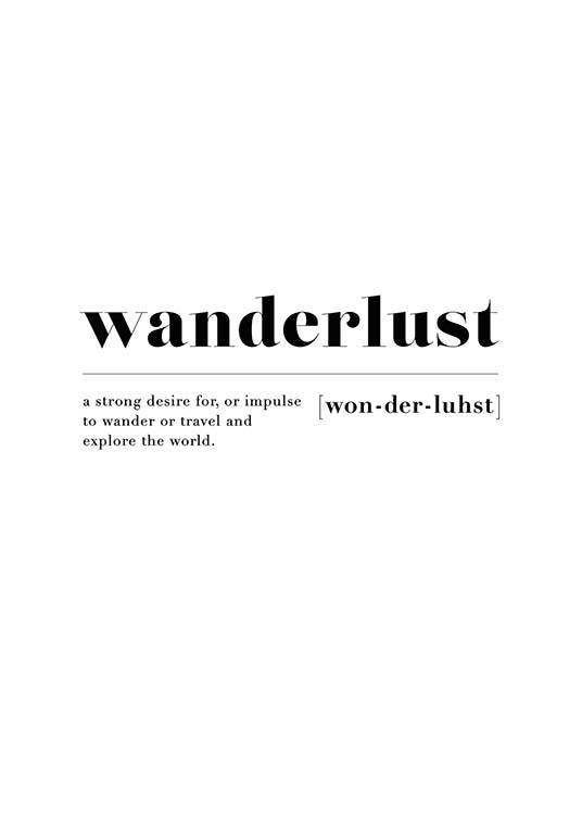 Wanderlust Poster / Text posters at Desenio AB (2603)