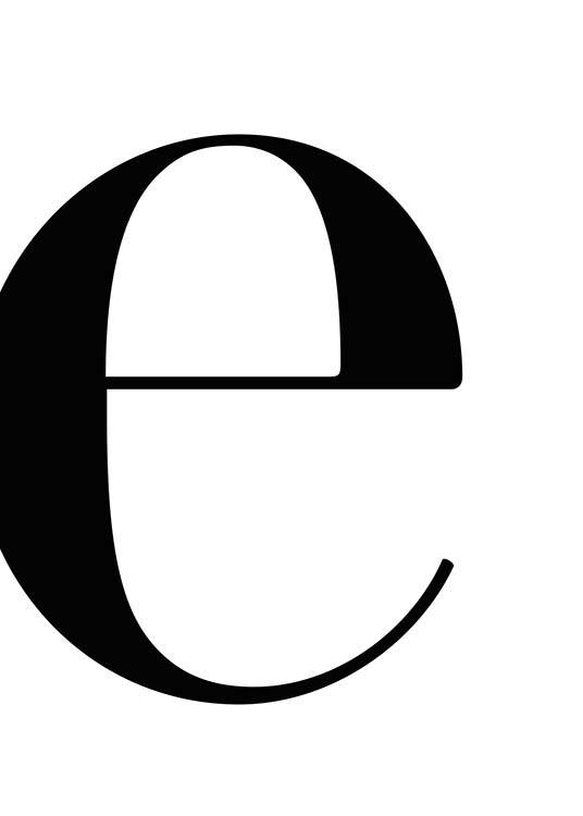  - Simple poster with the letter E in black and white.