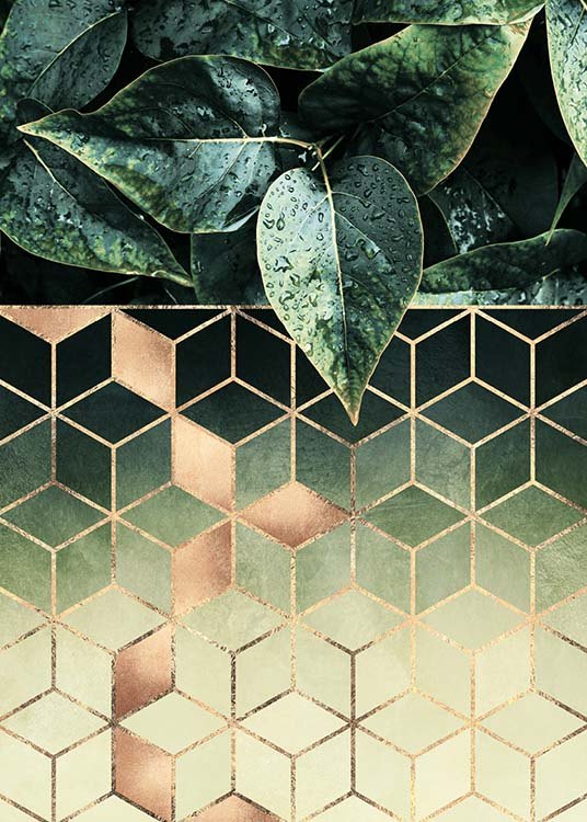 Leaves And Cubes Poster / Art prints at Desenio AB (2813)