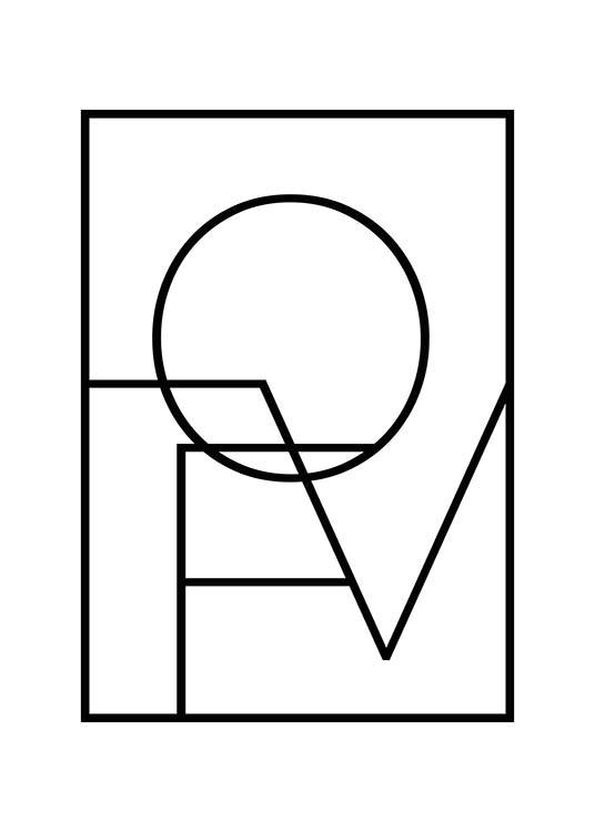 Love Square B&W Poster