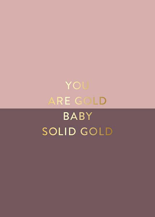  – Pink and gold text print with the quote 