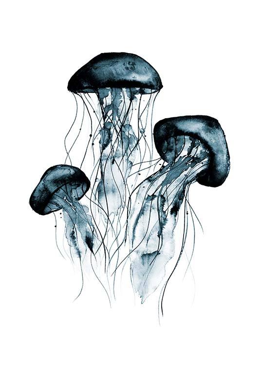 Jellyfish Watercolor Poster / Animals at Desenio AB (2920)