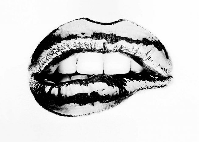 Monochrome Lips Poster