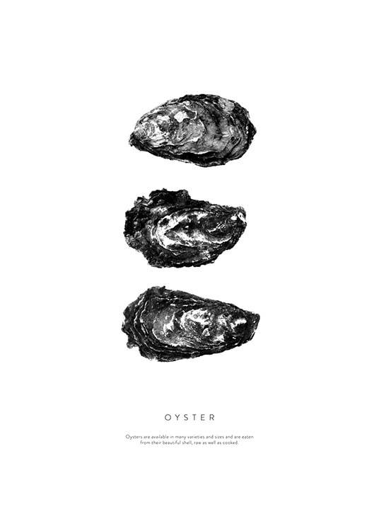 Oyster Three Poster / Black & white at Desenio AB (3165)
