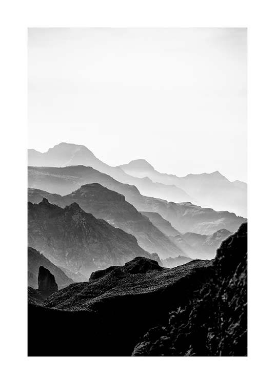 Black Rocky Mountains Poster / Black & white at Desenio AB (3302)