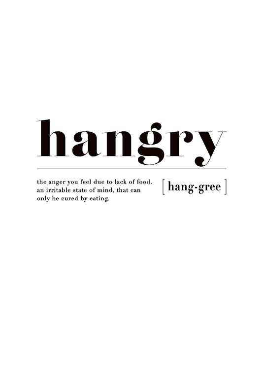 Hangry Poster / Text posters at Desenio AB (3347)