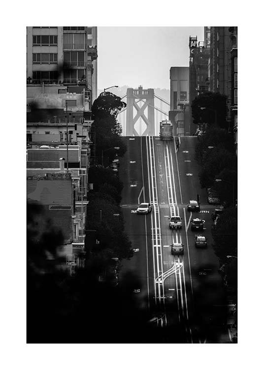 Streets Of San Francisco Poster / Black & white at Desenio AB (3361)