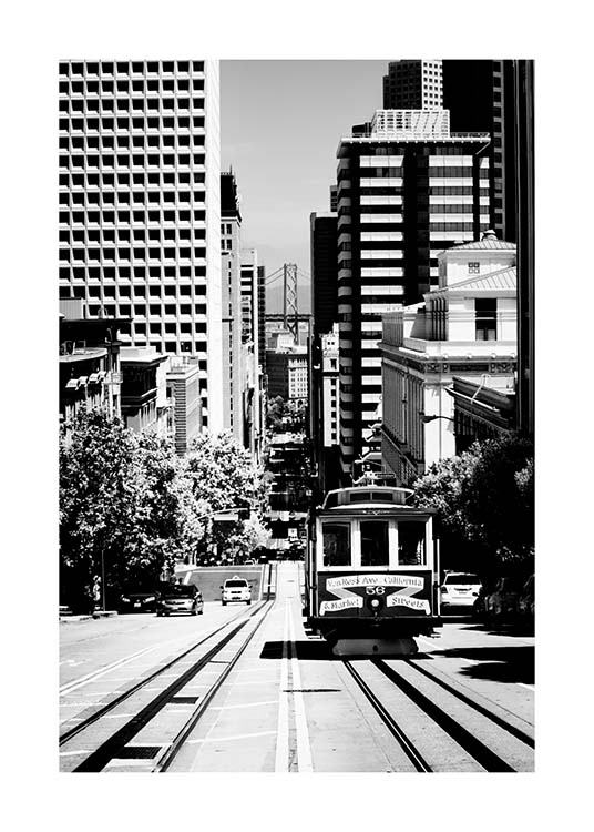Steep Street San Francisco Poster / Black & white at Desenio AB (3363)