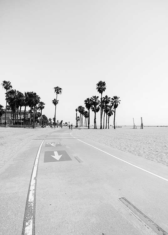 Santa Monica Bike Path Poster / Black & white at Desenio AB (3372)