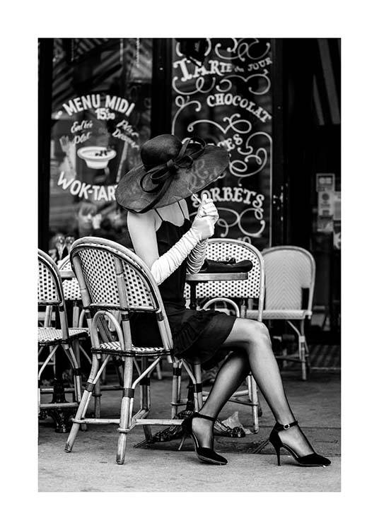 Lady In Black Poster / Black & white at Desenio AB (3433)