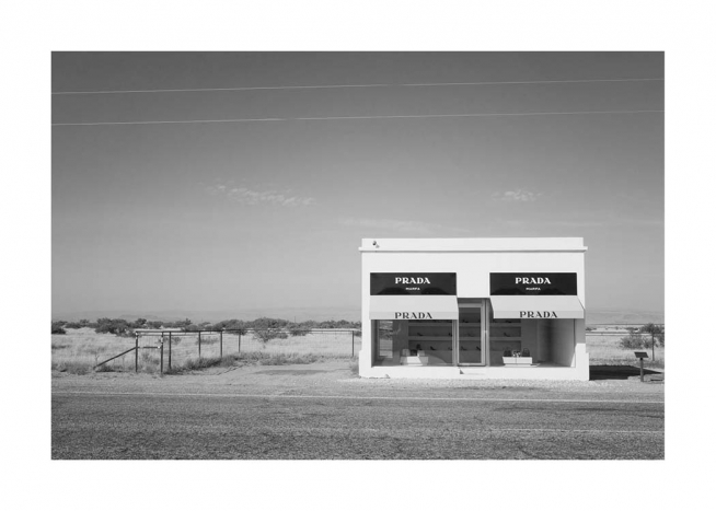Prada Marfa B&W Poster