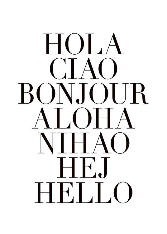 How To Say Hello Poster / Text posters at Desenio AB (3612)