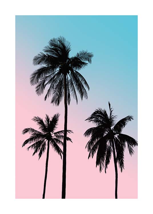 Pink Palm Sky Poster / Palms at Desenio AB (3781)