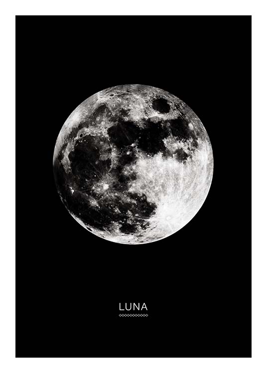 Moon In Black Poster / Kids wall art at Desenio AB (3865)