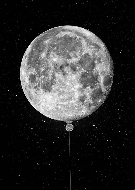Moon Balloon Poster / Kids wall art at Desenio AB (3872)