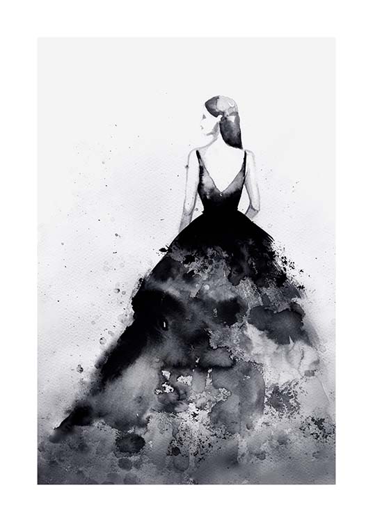 Dramatic Couture Poster / Black & white at Desenio AB (3899)