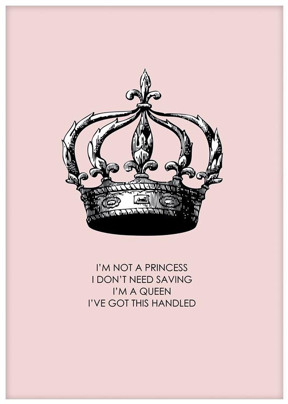 Pink Typography Print With E Ation And Crown Desenio Co Uk - Crown Wall Decor Uk