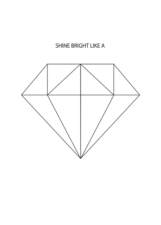 Shine Bright Like A Diamond Poster  / Kids wall art at Desenio AB (7417)