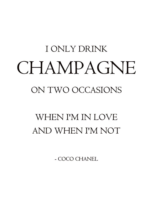 I Only Drink Champagne, Posters / Text posters at Desenio AB (7604)