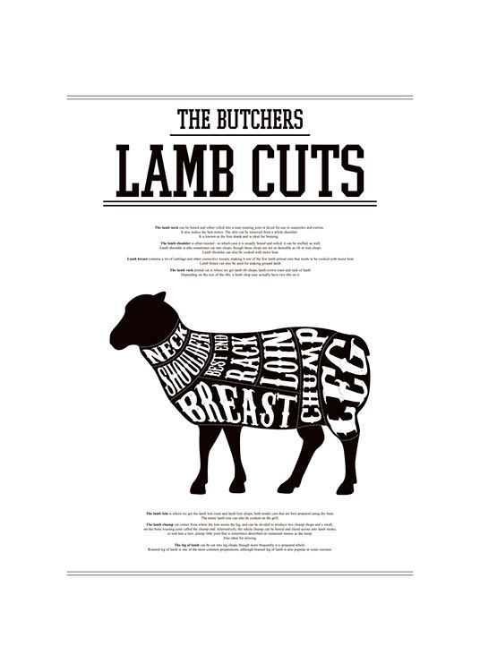 Lamb Cuts, Poster / Kitchen at Desenio AB (7796)