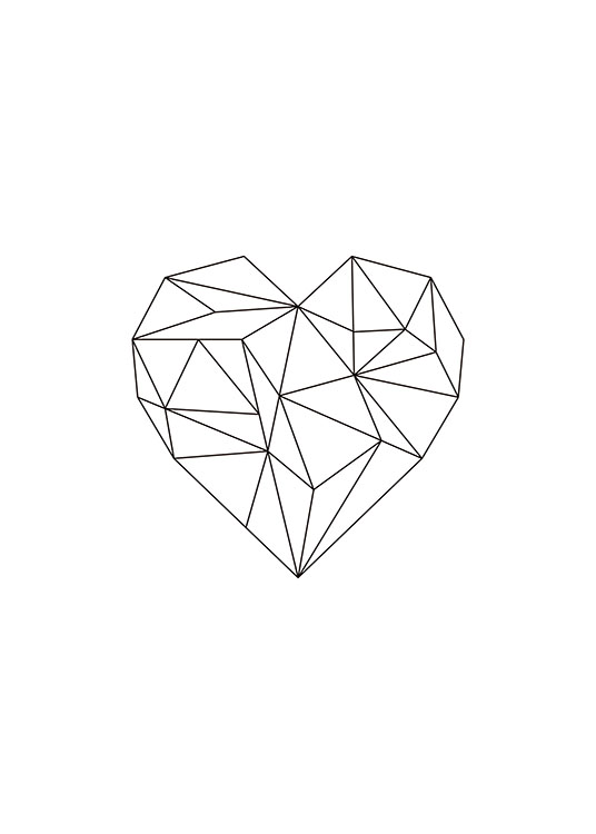 Geometric Heart, Poster / Graphical at Desenio AB (7816)