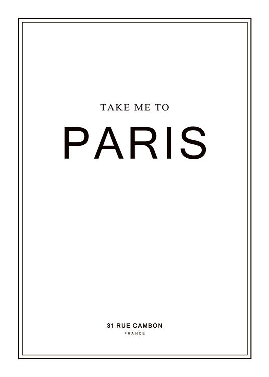 Take Me To Paris, Poster / Text posters at Desenio AB (7983)