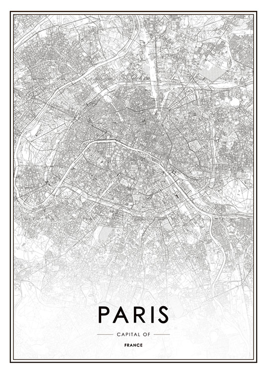 Paris, Poster / Black & white at Desenio AB (8130)