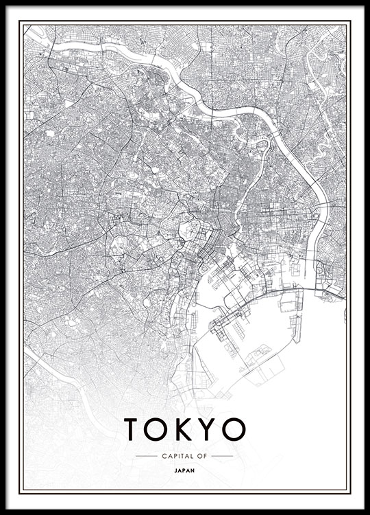 poster karta Poster With Tokyo Map Prints Of Cities Desenio Co Uk poster karta