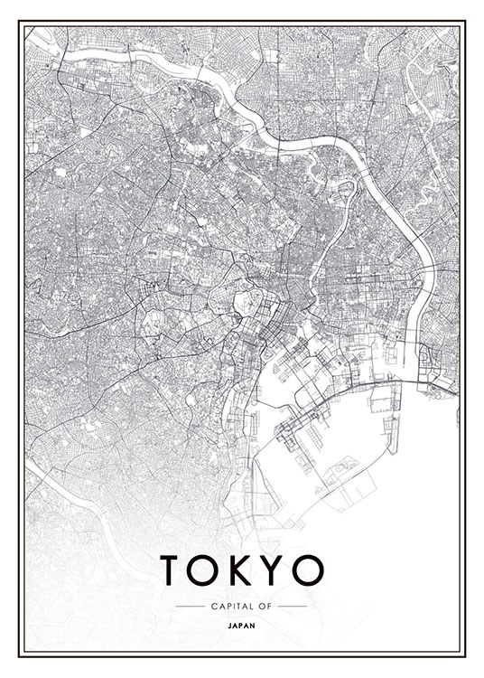 Tokyo, Poster / Black & white at Desenio AB (8135)
