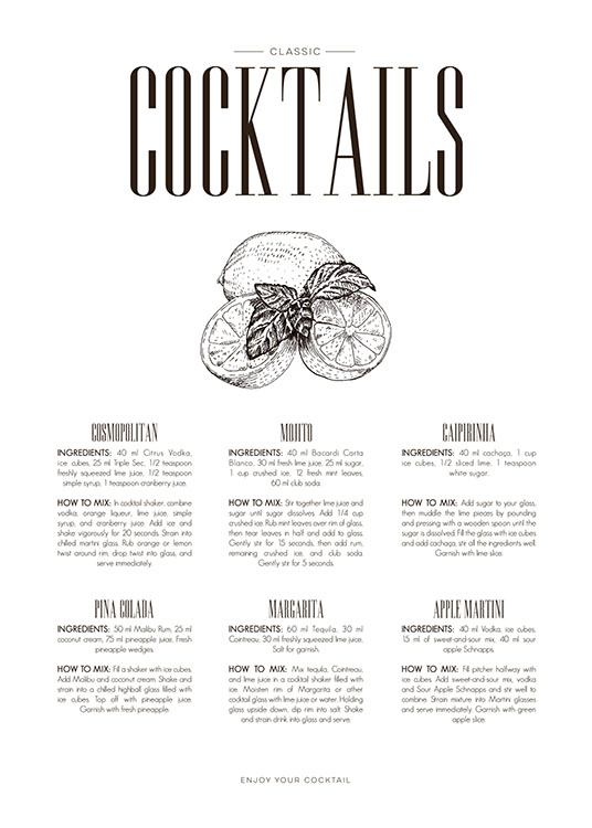 Cocktails, Poster / Kitchen at Desenio AB (8227)