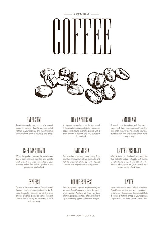 Coffee Type, Poster / Kitchen at Desenio AB (8231)