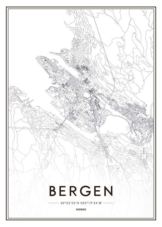 Bergen, Poster / Black & white at Desenio AB (8272)