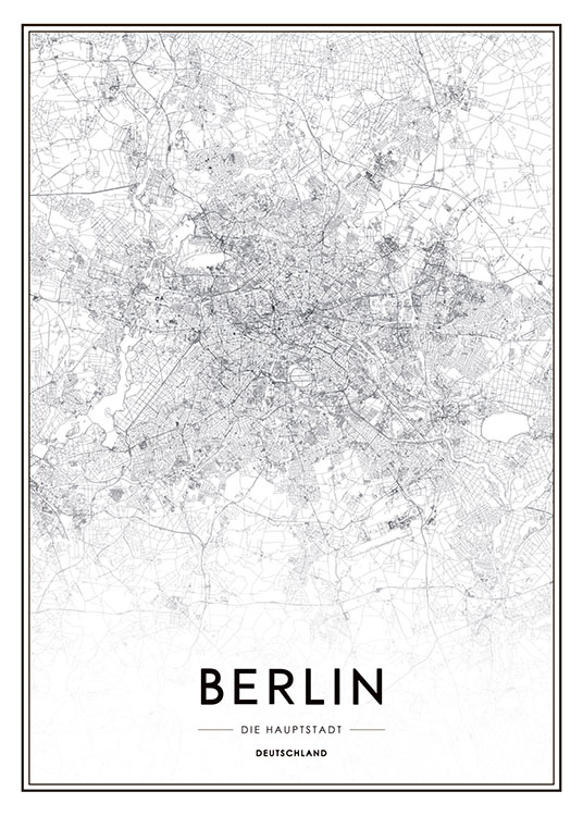 Berlin Map, Poster / Black & white at Desenio AB (8273)