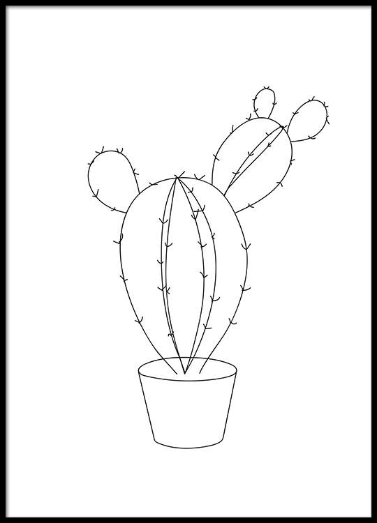 Poster of a cactus, illustration | Graphic posters for interior design