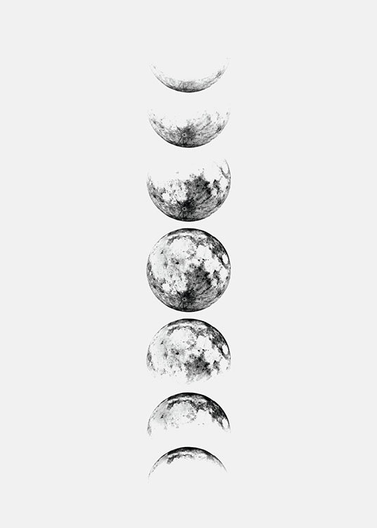 Moon Phase Grey, Poster / Space & astronomy at Desenio AB (8371)